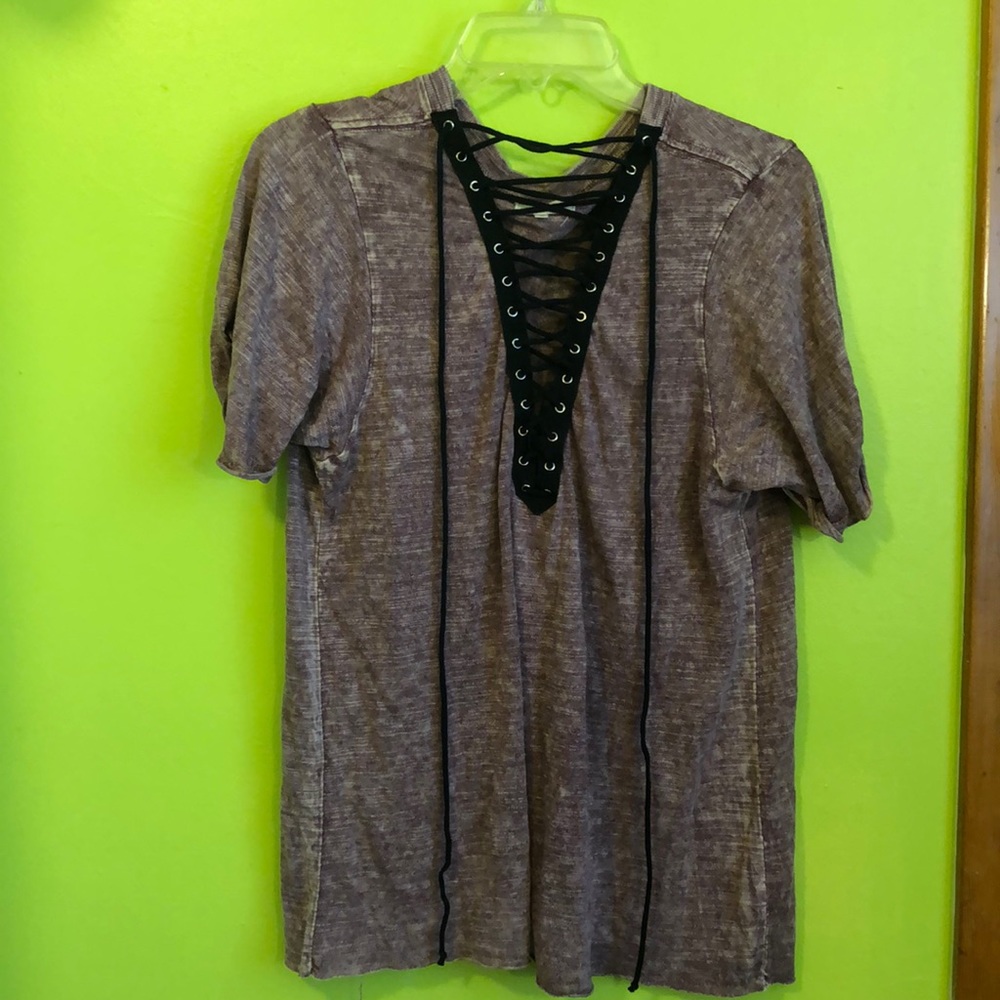 Lace up front T-shirt